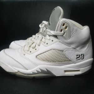 Jordan retro 5 metallic white